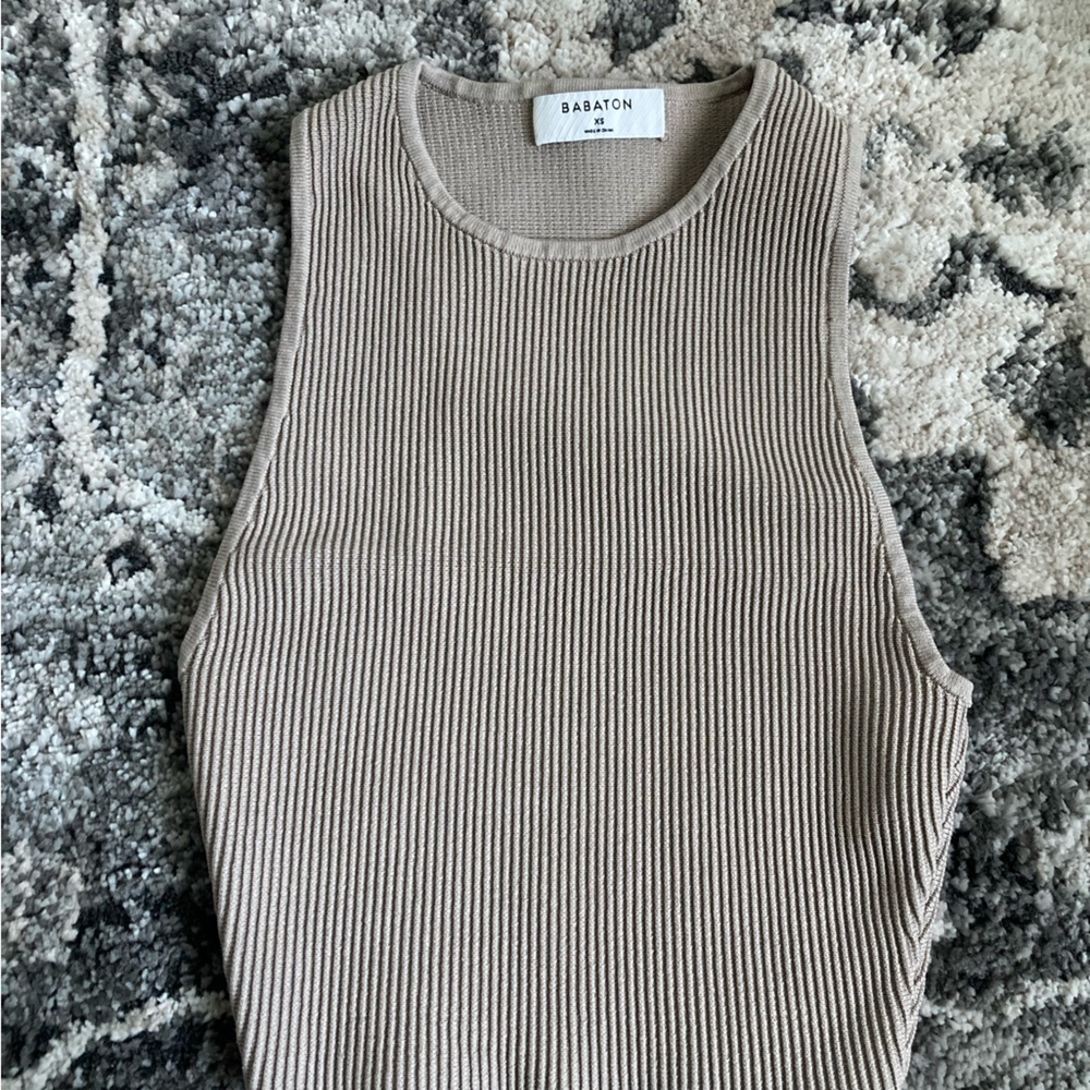 Aritzia Babaton Sculpt knit muscle crop tank